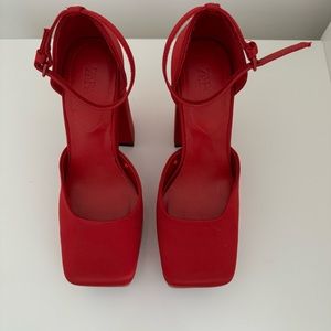 Zara red platforms size 6